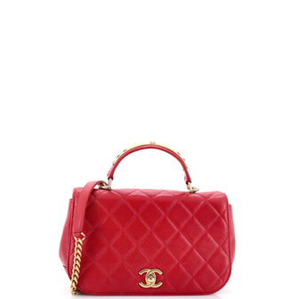 Chanel Carry Around Flap Bag Quilted Caviar Small