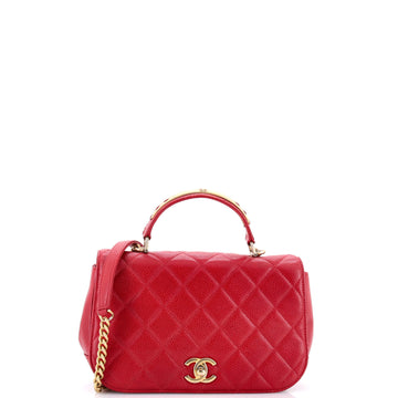 Chanel Carry Around Flap Bag Quilted Caviar Small