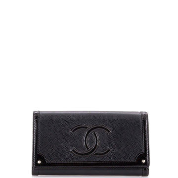 Chanel Timeless CC Continental Wallet Caviar with Patent Long
