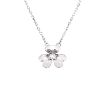 Van Cleef & Arpels Frivole Pendant Necklace 18K White Gold and Diamond Mini