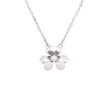 Van Cleef & Arpels Frivole Pendant Necklace 18K White Gold and Diamond Mini