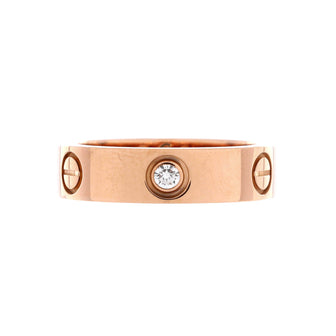 Cartier Love 3 Diamonds Band Ring 18K Rose Gold with Diamonds