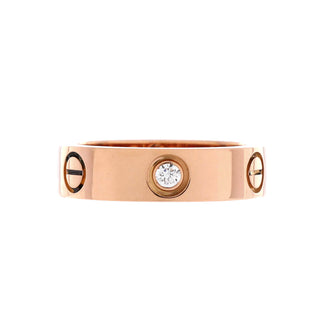 Cartier Love 3 Diamonds Band Ring 18K Rose Gold with Diamonds