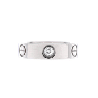 Cartier Love 3 Diamonds Band Ring 18K White Gold with Diamond