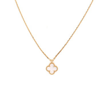 Van Cleef & Arpels Sweet Alhambra Pendant Necklace 18K Yellow Gold and Mother of Pearl