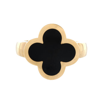 Van Cleef & Arpels Pure Alhambra Ring 18K Yellow Gold and Onyx