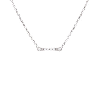Tiffany & Co. Fleur de Lis Key Bar Pendant Necklace Platinum and Diamonds