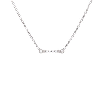 Tiffany & Co. Fleur de Lis Key Bar Pendant Necklace Platinum and Diamonds