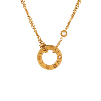 Cartier 2 Diamonds Love Pendant Necklace 18K Yellow Gold and Diamonds