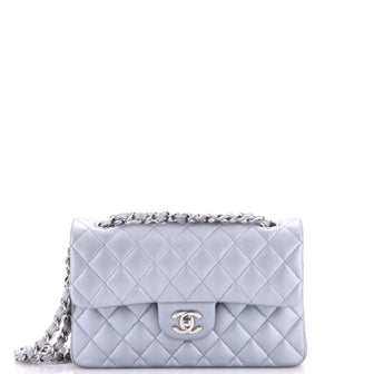 Chanel Classic Double Flap Bag Quilted Iridescent Caviar Small