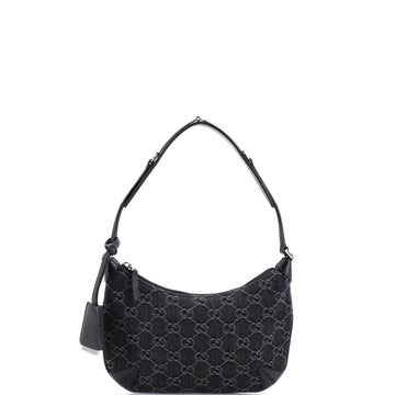 Gucci Horsebit Slim Shoulder Bag GG Denim with Leather Small