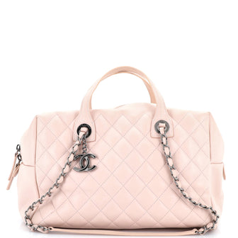 Chanel Feather Weight Bowling Bag Quilted Lambskin Medium
