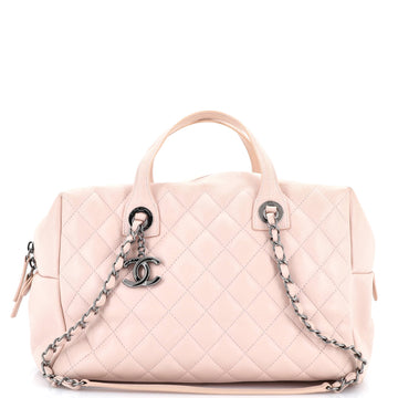 Chanel Feather Weight Bowling Bag Quilted Lambskin Medium