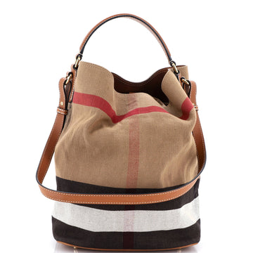 Burberry Ashby Bag House Check Canvas Medium