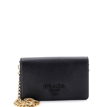 Prada Monochrome Wallet on Chain Saffiano Leather Mini