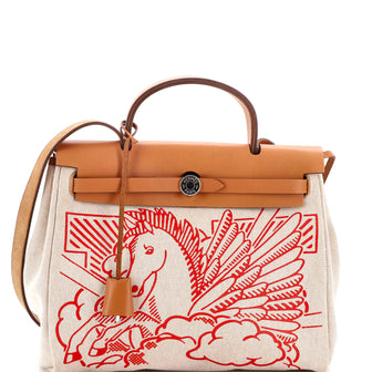 Hermes Herbag Zip Pegase Pop Toile and Leather 31