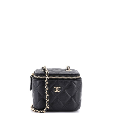 Chanel Classic Vanity Case with Chain Quilted Caviar Mini