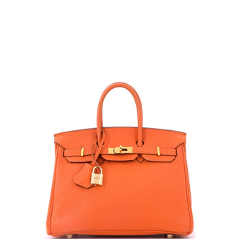 Hermes Birkin Handbag Orange Togo with Gold Hardware 25