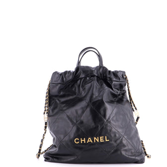Chanel 22 Chain Backpack Quilted Calfskin Large