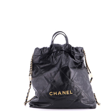 Chanel 22 Chain Backpack Quilted Calfskin Large