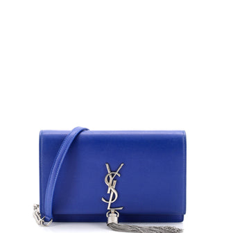 Saint Laurent Classic Monogram Tassel Chain Wallet Leather