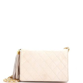 Chanel Vintage Tassel Flap Bag Quilted Lambskin Mini