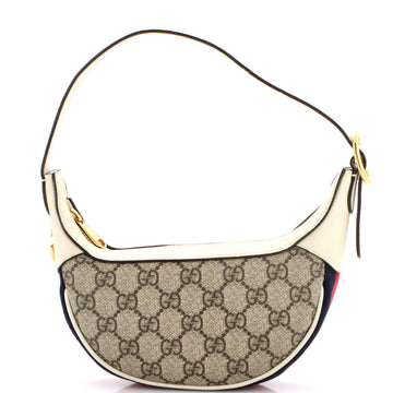 Gucci Ophidia Half Moon Bag GG Coated Canvas Mini