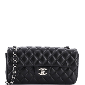 Chanel Classic Single Flap Bag Quilted Lambskin East West