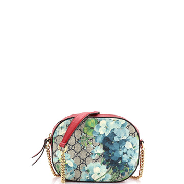 Gucci Chain Crossbody Bag Blooms Print GG Coated Canvas Mini