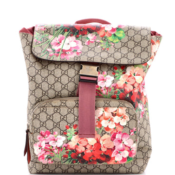 Gucci Buckle Backpack Blooms Print GG Coated Canvas Medium
