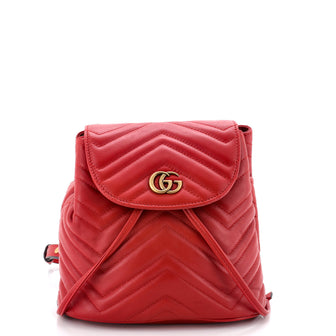 Gucci GG Marmont Drawstring Backpack Matelasse Leather Mini