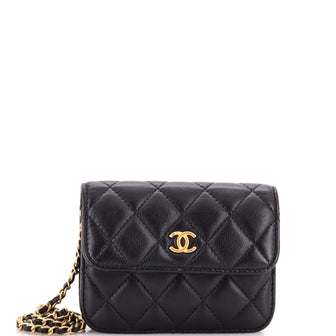 Chanel Pearl Crush Flap Clutch with Chain Quilted Lambskin Mini
