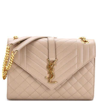 Saint Laurent Classic Monogram Envelope Satchel Mixed Matelasse Leather Medium
