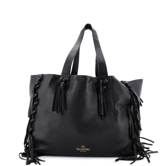 Valentino Garavani C-Rockee Fringe Tote Leather Medium
