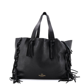 Valentino Garavani C-Rockee Fringe Tote Leather Medium