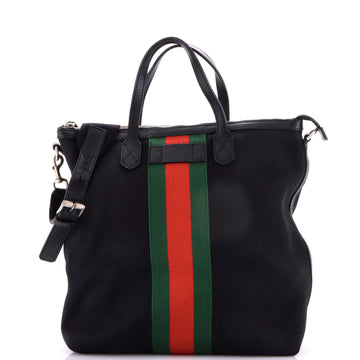 Gucci Web Zip Tote Techno Canvas Medium
