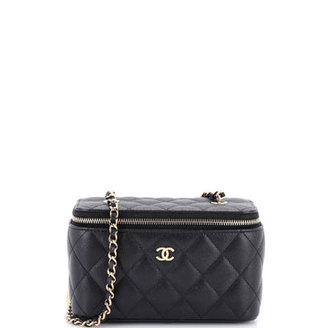 Chanel Classic Vanity Case with Chain Quilted Caviar Small
