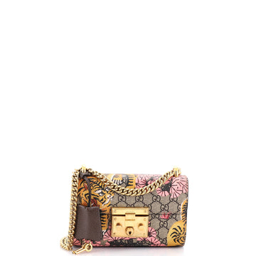 Gucci Padlock Shoulder Bag Bengal Print GG Coated Canvas Small