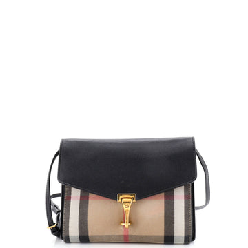 Burberry Macken Crossbody Bag Leather and House Check Canvas Small