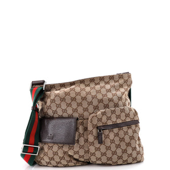 Gucci Double Pocket Web Messenger GG Canvas Medium