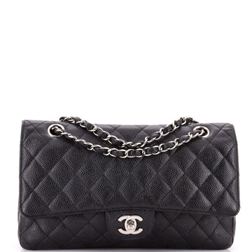 Chanel Vintage Classic Double Flap Bag Quilted Caviar Medium