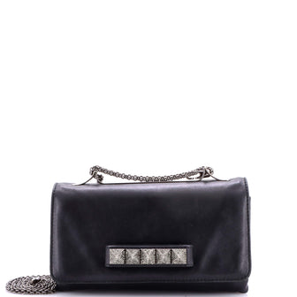 Valentino Garavani Va Va Voom Clutch Crystal Studs Leather Medium