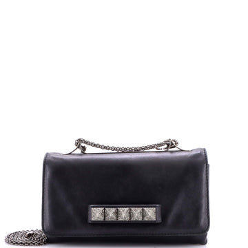 Valentino Garavani Va Va Voom Clutch Crystal Studs Leather Medium