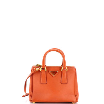 Prada Galleria Double Zip Tote Saffiano Leather Mini