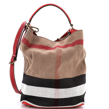 Burberry Ashby Bag House Check Canvas Medium