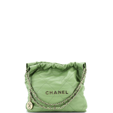 Chanel 22 Chain Hobo Quilted Caviar Small