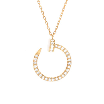 Cartier Juste un Clou Pendant Necklace 18K Yellow Gold and Pave Diamonds