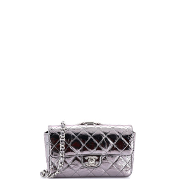Chanel Ring Handle CC Flap Bag Quilted Metallic Calfskin Mini