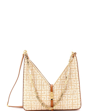 Givenchy Cut Out Shoulder Bag 4G Raffia Small