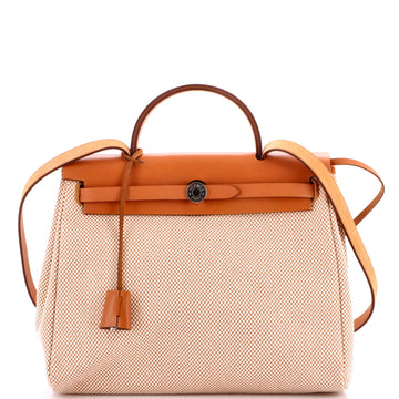 Hermes Herbag Zip Criss Viking Toile and Leather 31